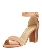 Frayed Satin Chunky-heel