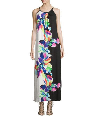 Floral-print Sleeveless Maxi Dress,