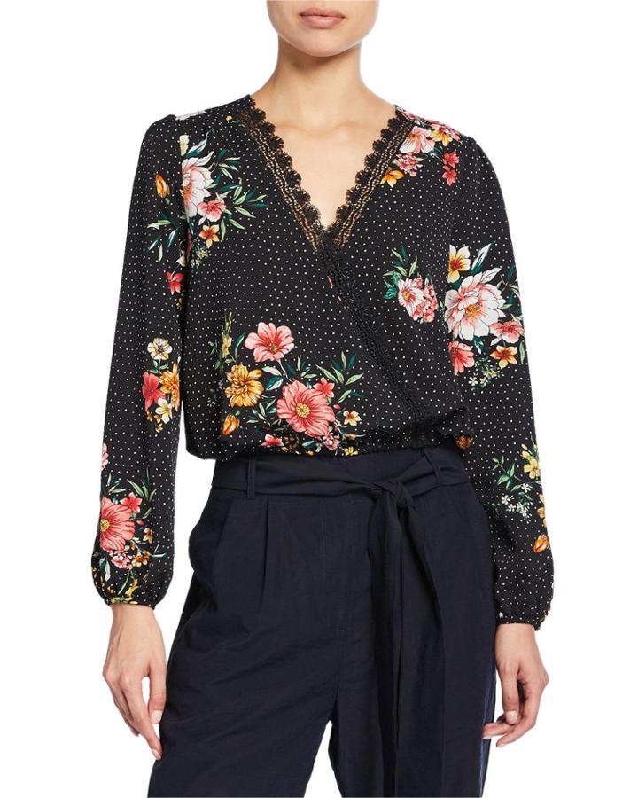 Downtown Floral Wrap Top