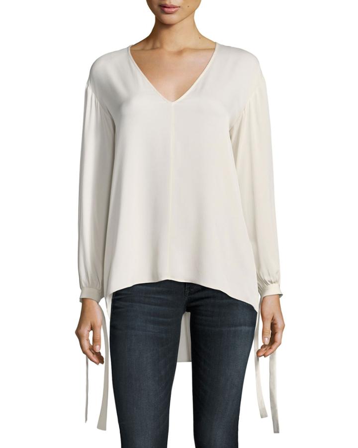 V-neck Flounce-back Top