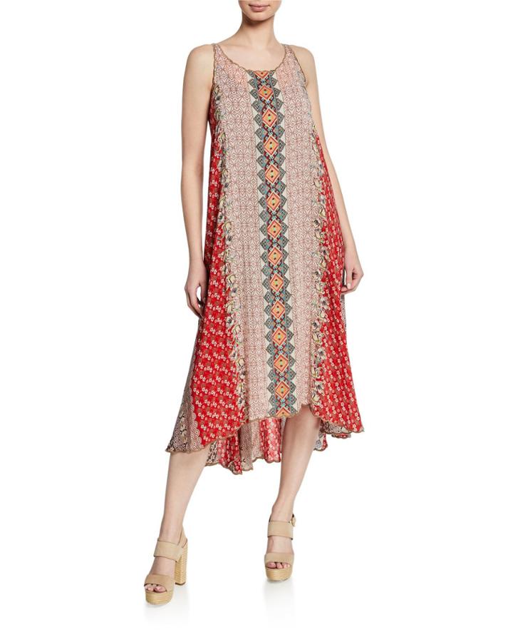 Hazel Floral-print Scoop-neck Sleeveless Georgette Dress