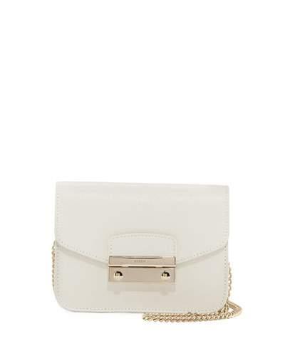 Julia Mini Saffiano Leather Crossbody, White