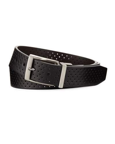 Reversible Perforated Belt, Black/brown