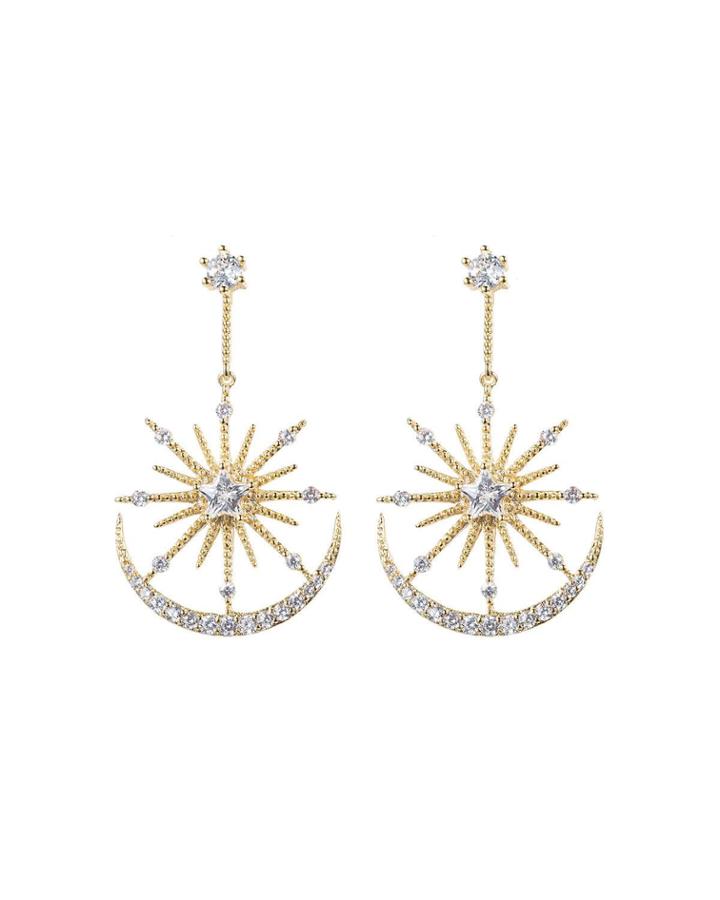 Celestial Cubic Zirconia Dangle Earrings