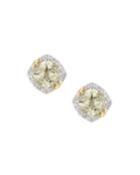 Lemon Quartz & Topaz Stud Earrings, Golden