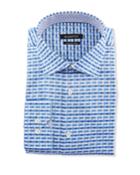Men's Shape-fit Check Dress Shirt W/ Contrast Reverse