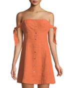 Araceli Textured Off-the-shoulder Dress