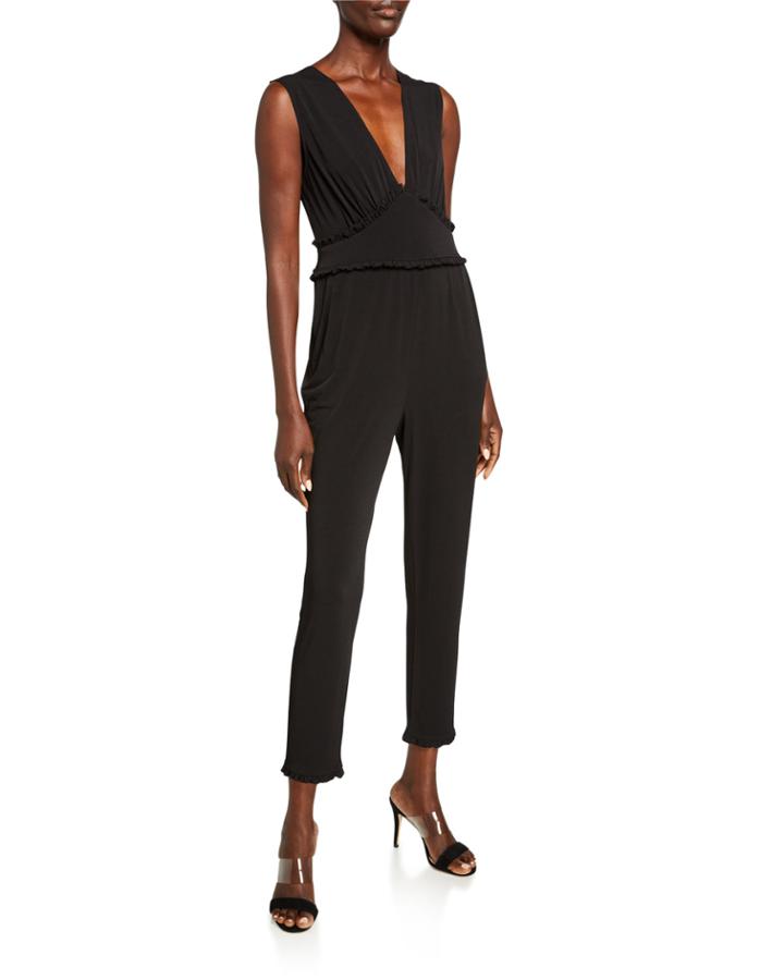 Ruffle-trim Sleeveless Jumpsuit