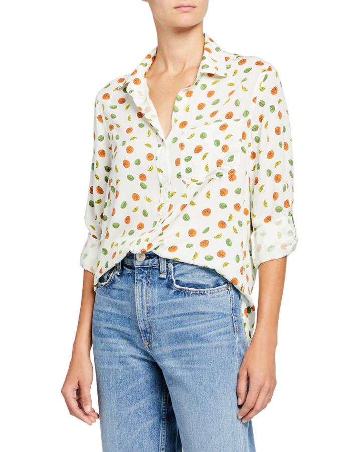 Elisa Fruit-print Button Down