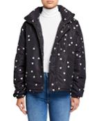 Reversible Heart-print Quilted Puffer Jacket