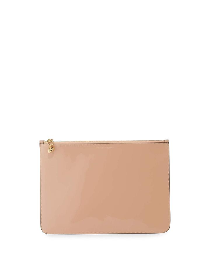 Soft Patent Zip Clutch Bag, Boudoir