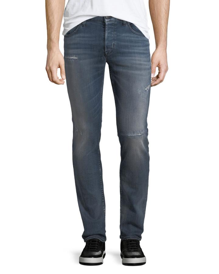 Men's Axl Rip & Repair Skinny Jeans, Battery