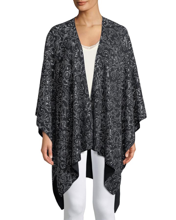 Santana-knit Rhinestone Wrap