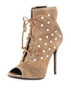 Studded Suede Open-toe
