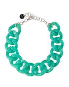 Speckled Acrylic Curb-link Necklace, Amalfi