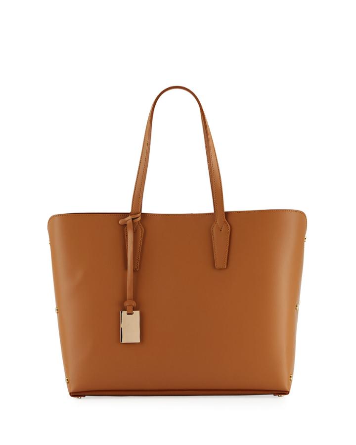 Leather Tote Bag With Rivet Hardware
