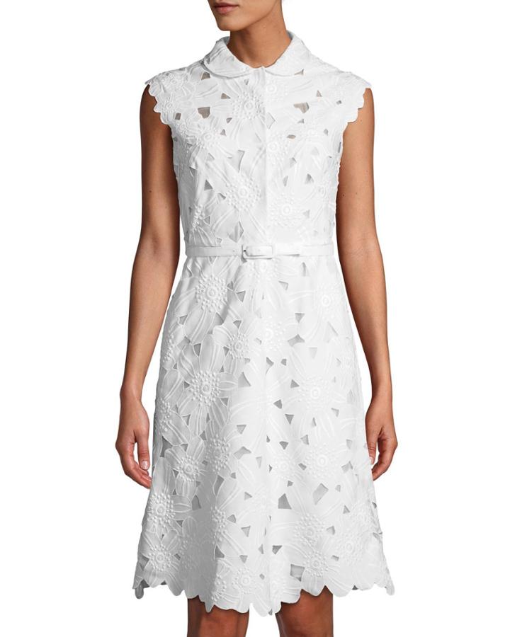 Belted Lace A-line Dress