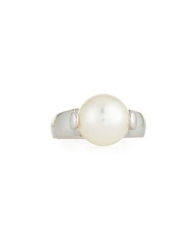 14k Prong-set Freshwater Pearl Ring,