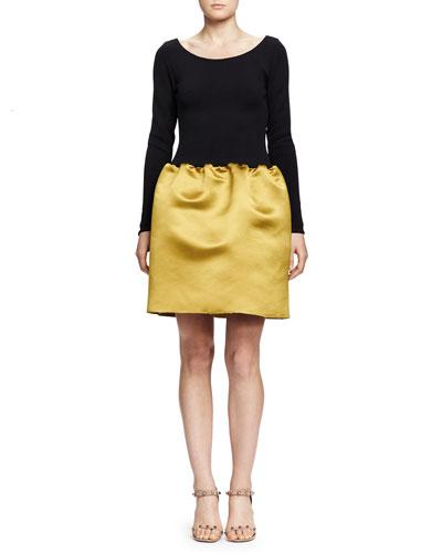 Ballet Dress With Satin Pouf Skirt, Anise/black