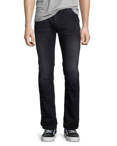 Basic Slim-straight Denim Jeans, Gray Wash