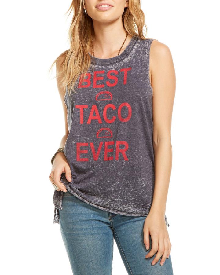 Best Taco Ever Graphic Distressed Tee