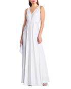 Sleeveless V-neck Draped-front Gown