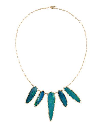 14k Large Opal Bib Necklace