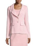 Spring Tweed Knit Blazer, Pink