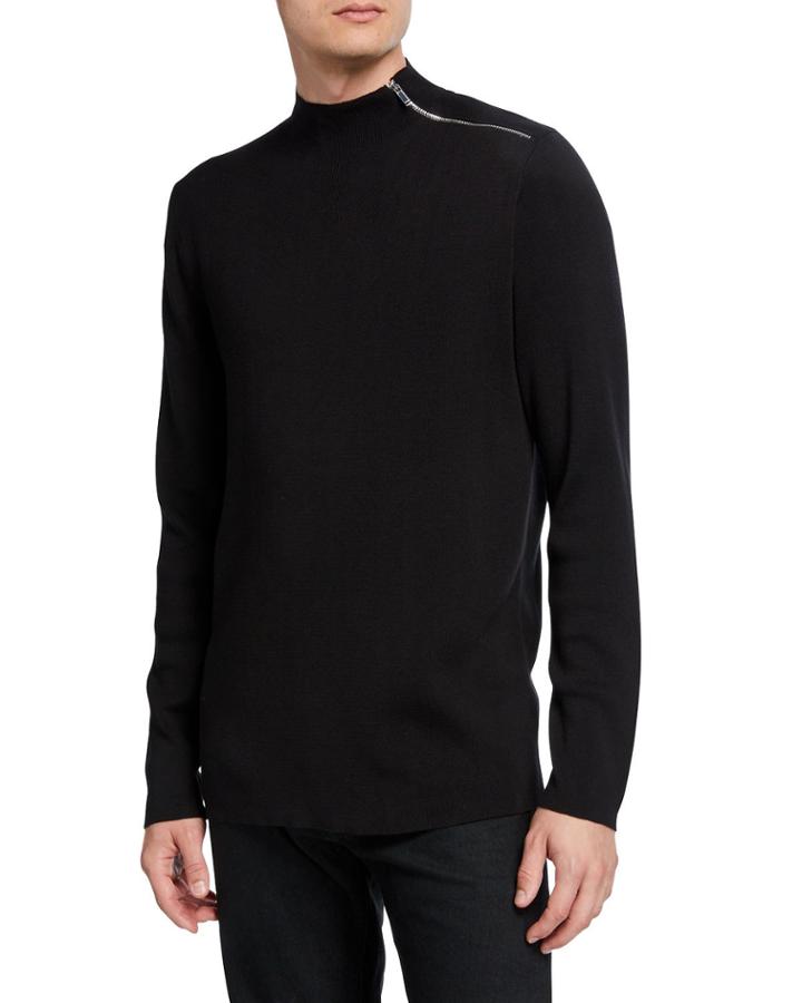 Shoulder Zip Mock-neck
