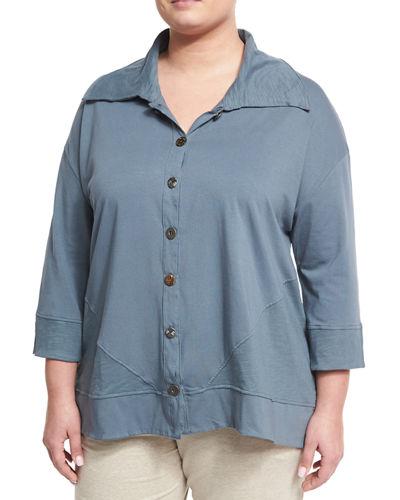 Diamond Button Relaxed Shirt,