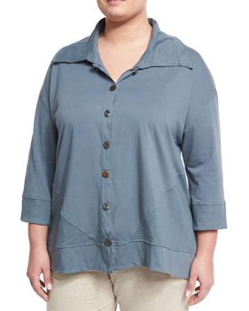 Diamond Button Relaxed Shirt,