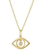 14k Diamond-bezel Evil Eye Necklace