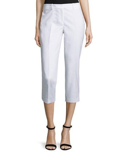 Samantha Slim-leg Cropped Pants, Optic White