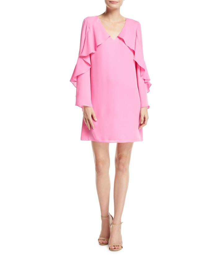 Bethenny Ruffled Long-sleeve Dress