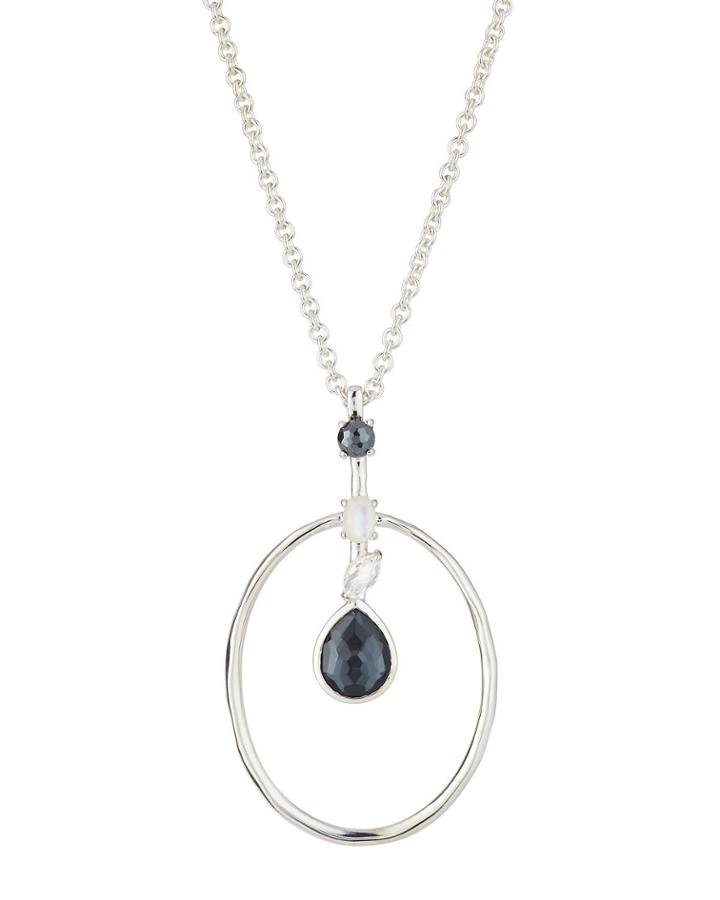 Rock Candy Mixed-stone Oval Pendant Necklace, Piazza