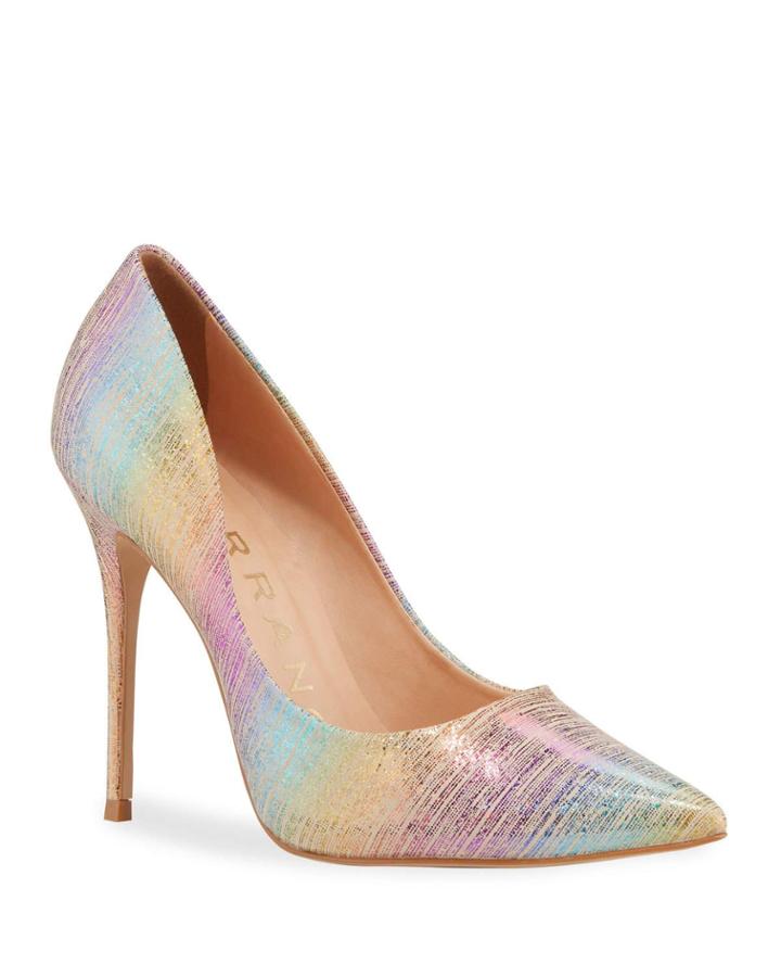 Loretta Suede Metallic Etched Pumps