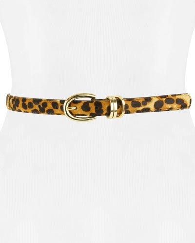 Cheetah-print Calf Hair Keeper Belt