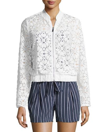 Semisheer Lace Bomber Jacket