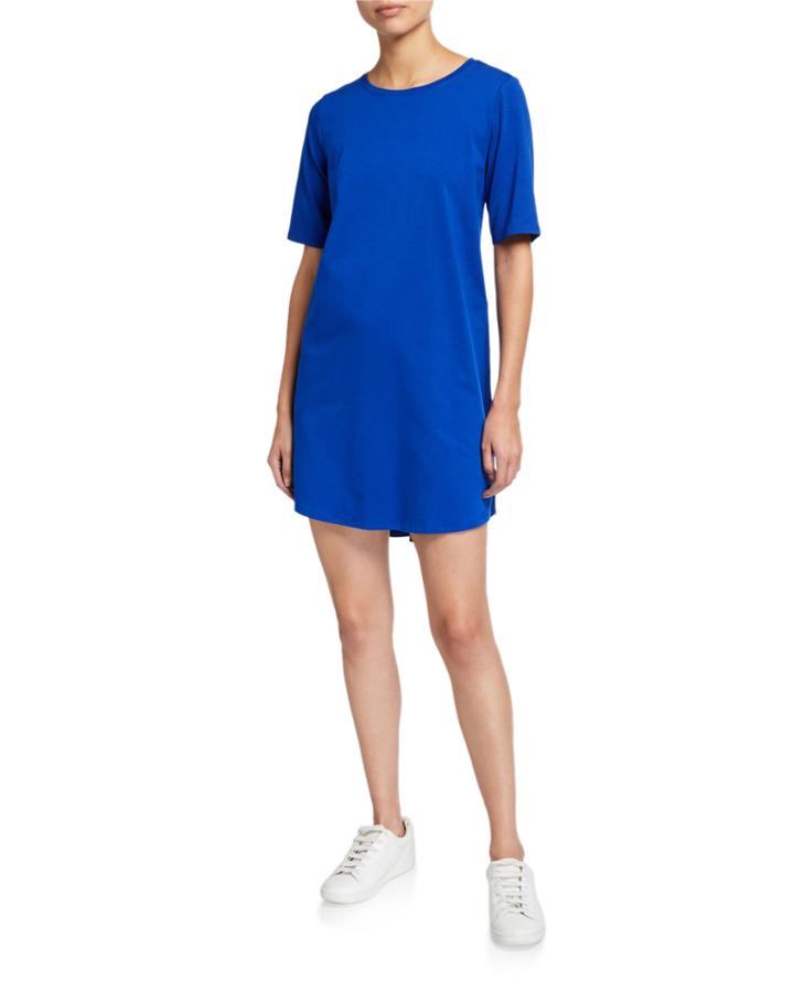 Stretch Organic Cotton Jersey Elbow-sleeve Dress
