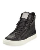 Men's Textured Leather High-top