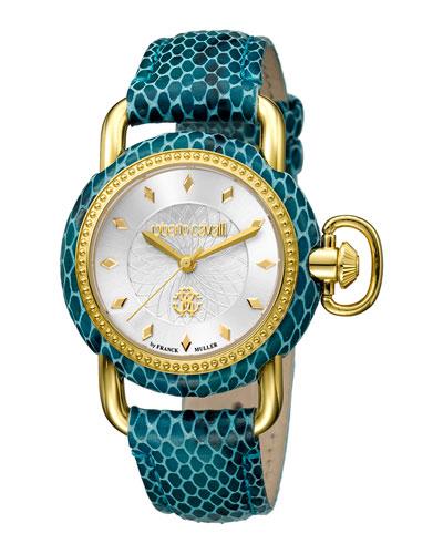 36mm Moving Crown Watch W/ Calfskin
