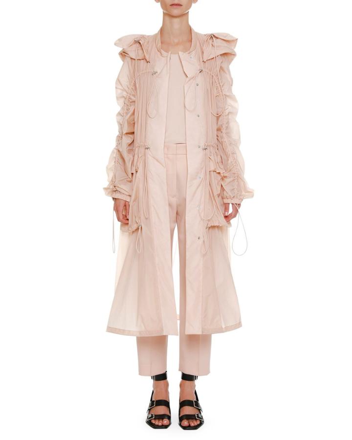 Below-the-knee Anorak Jacket With Drawstrings