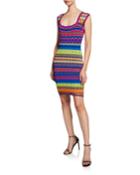 Technicolor Textured Square-neck