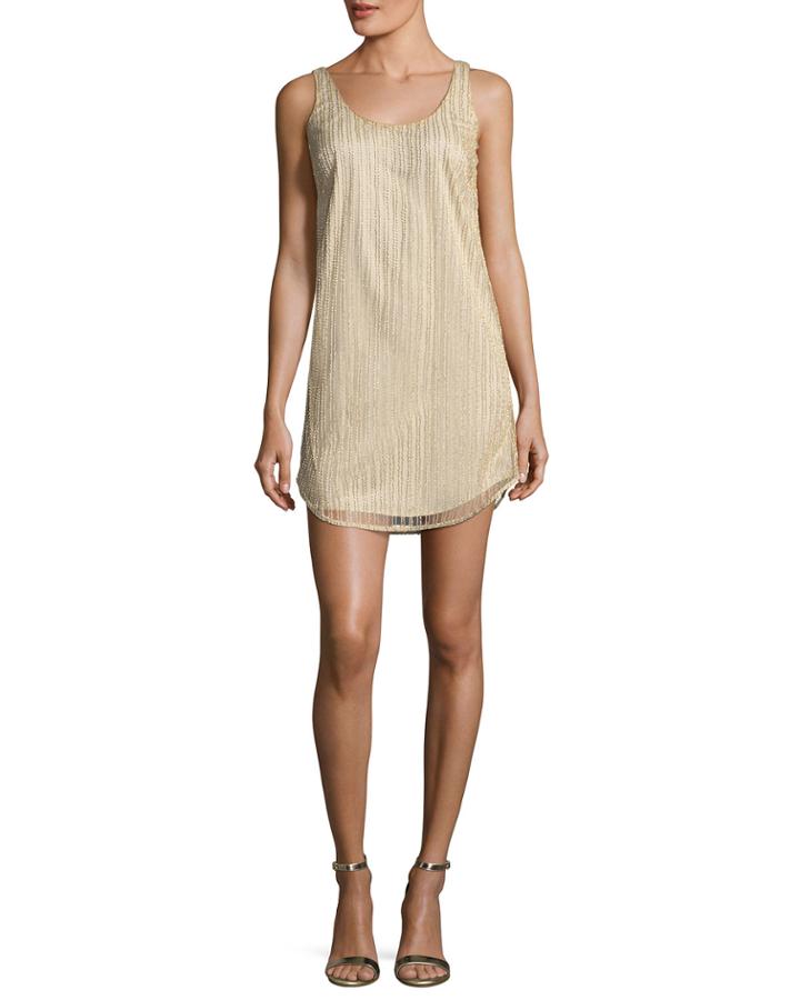 Vertical Beaded Tank Cocktail Dress