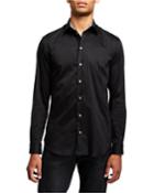 Men's Solid Sport Shirt With Contrast Detail