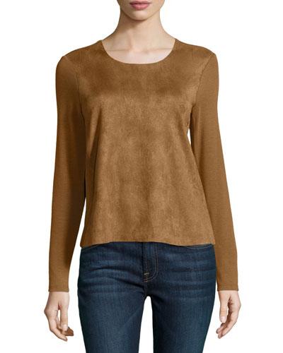 Faux-suede Panel Top,