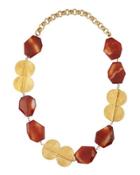 Carnelian Gold-plated Medallion Necklace