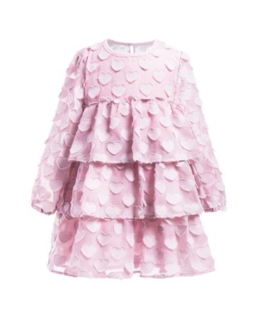 Chiffon Heart Long-sleeve Dress,