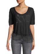 Pretty In Punk Tulle-hem Distressed Tee
