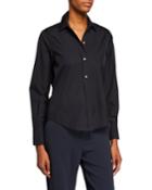 Front-tie Long-sleeve Button-down Top